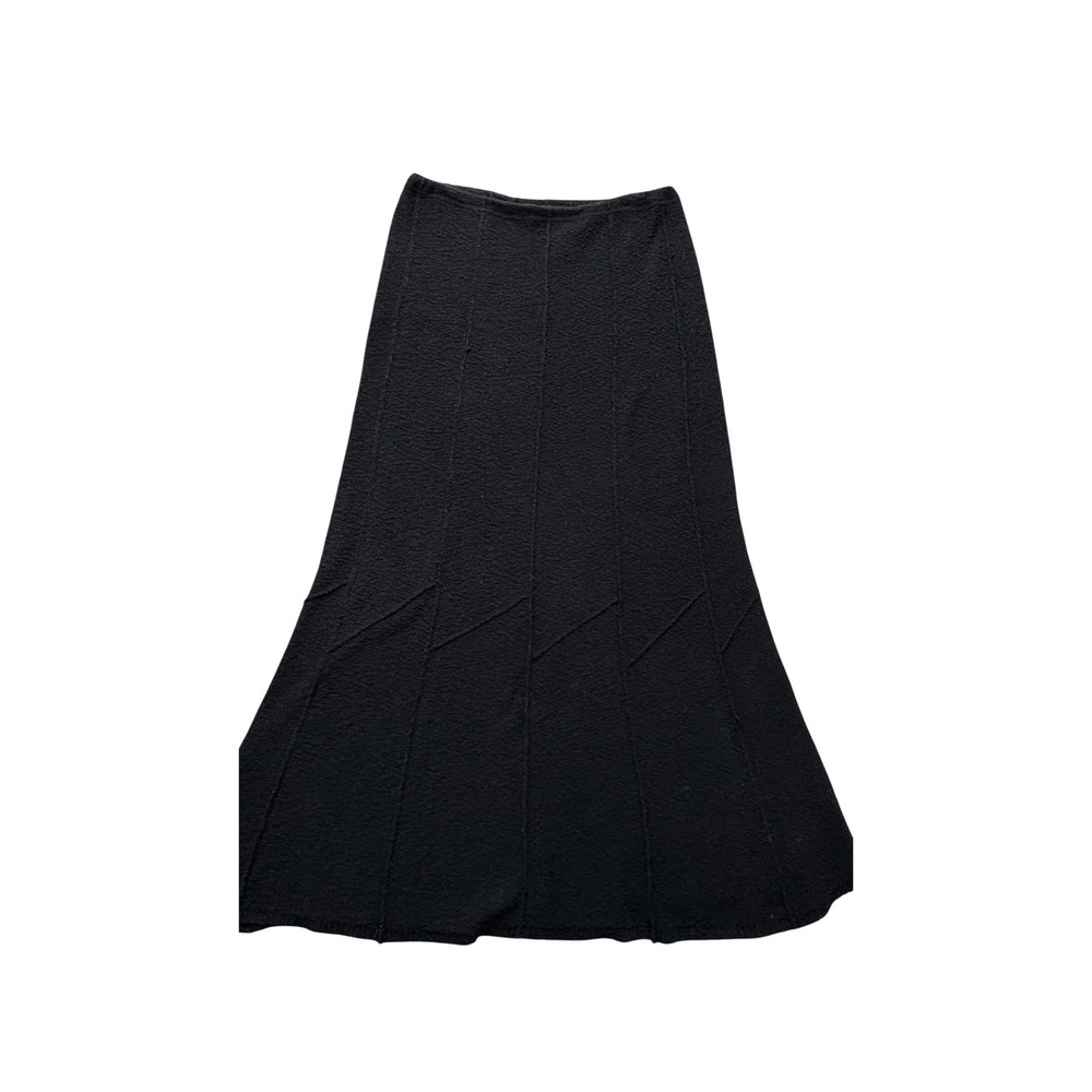 J Jill Skirt Womens SP Petite Black Merino Wool Knit A Line Long Hong Kong